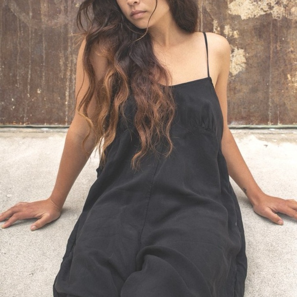 OZMA of California Ingrid Jumpsuit in Black Cupro